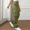 thumbnail image 1 of Khaki Pants for Women Cotton Fabric Cargo Trouser with Multi-Pockets, 1 of 8
