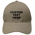 thumbnail image 1 of Khaki Personalized Text Embroidered Unisex Baseball Cap, Adjustable Hat, Custom Text, 1 of 9