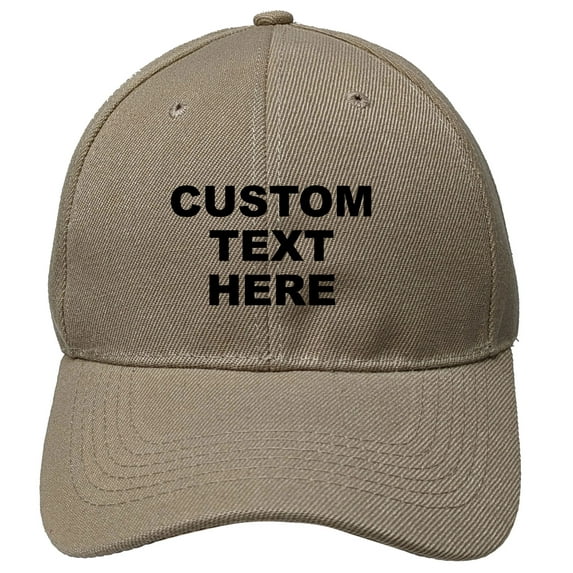 Khaki Personalized Text Embroidered Unisex Baseball Cap, Adjustable Hat, Custom Text