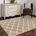 thumbnail image 1 of Khaki Plaid 4x6 Rug for Dining Table for 4 People Under Table, Retro Country Moroccan National Geometrical Plaid ashable Non Slip Rectangle Area Rug, 1 of 9