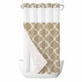 thumbnail image 1 of Khaki Plaid No Hook Shower Curtain with Snap in Liner Retro Country Moroccan National Geometrical Plaid Waterproof Bathroom Shower Curtain with See Through Top Window for Bathtub 54" x 78", 1 of 9