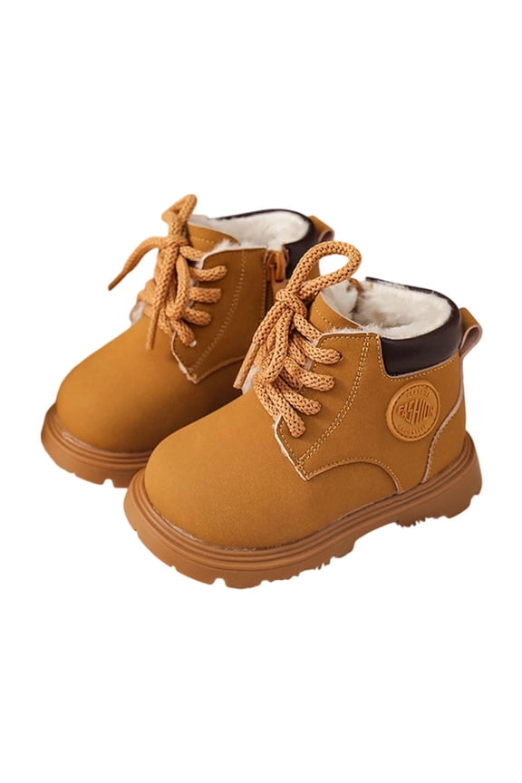 Khaki Protective Toddler Footwear With Water-Resistant Feature And Cushioned Insole, Providing Comfort For Winter Activities