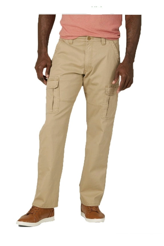 Khaki Relaxed Fit Flex Cargo Pants - 34 X 32