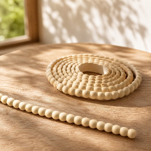 Khaki Round Bead Wall Border Sticker Self Adhesive Textured Trim Strip Boho Home Decor for Wall Mirror Furniture Edges