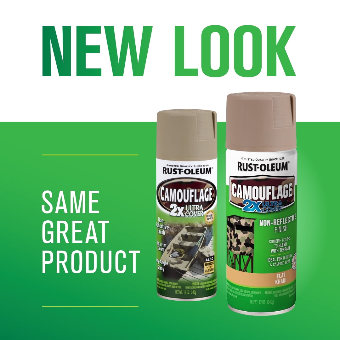 Khaki, RustOleum Camouflage 2X Ultra Cover Spray Paint, 12 oz