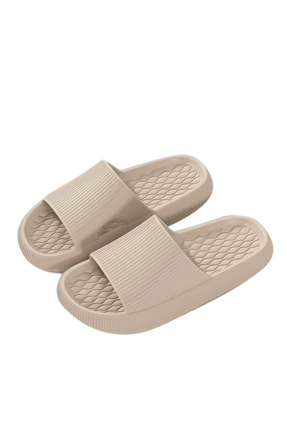 Khaki Sandals For Men And Women Non-Slip Thick Bottom Comfort Slides Indoor Outdoor Shower Bathroom Pool Eva Lightweight Size 42 Weighs 0.42 Lbs