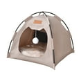 thumbnail image 1 of Khaki Semi-Enclosed Four-Season Pet Tent - Waterproof Washable Shelter for Small Dogs & Cats, 1 of 1