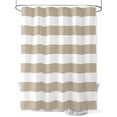 thumbnail image 1 of Khaki and Shower Curtain, White Stripe Waterproof Shower Curtain Set with 12 Hooks Lightweight Washable Fabric Shower Curtains for Bathroom 36x72 Inches, 1 of 6