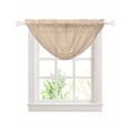 thumbnail image 1 of Khaki Solid Color Sheer Waterfall Valance Curtains for Window, Aesthetics Contemporary Luxury Rod Pocket Sheer Topper Swag Curtains for Living Room, Kitchen 38.5"W x 47.2"L, 1 Panel, 1 of 7