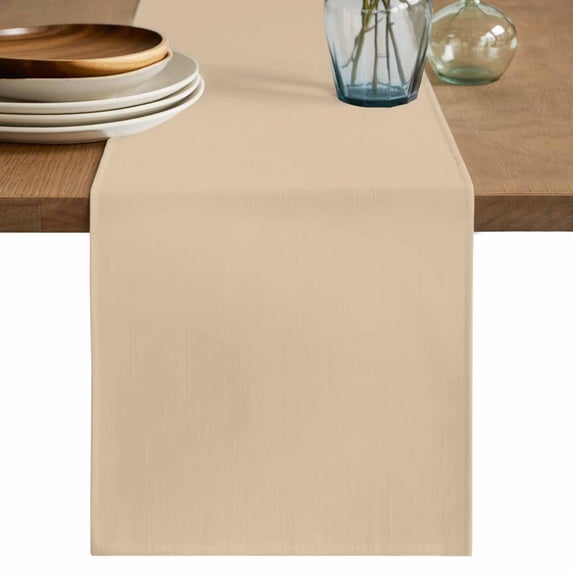 Khaki Solid Color Table Runner 72 Inches, Aesthetics Contemporary Luxury Bed Runner Dresser Scarves Tabletop for Indoor Outdoor Parties/Ceremony/Banquet, 18" x 72"