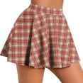 thumbnail image 1 of Khaki Womens Spandex Elegant Skorts for Ladies Loose Fit Ruched Plaid High Waisted Mini Short Skirts 2025 Clothes Y2K L, 1 of 4