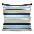thumbnail image 1 of Khaki Striped Pillow Covers 18x18 Inch Decorative Throw Pillow Cover, Navy Blue Farmhouse Stripes Modern Abstract Art Sofa Pillowcases Accent Cushion Case Home Decor Bedroom Living Room, 1 of 6
