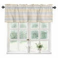 thumbnail image 1 of Khaki Stripes Kitchen Valances for Windows 60x18 Inch Kitchen Curtains Valances Rod Pocket Modern Minimalist Horizontal Ombre Lines Bathroom Window Valances for Window Treatment Decor, 1 of 6