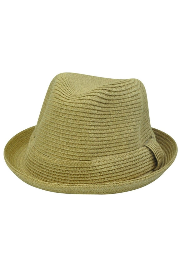 Khaki Tan Fits One Size 100% Paper Fedora Stetson Homburg Bowler Flip Bowl Hat