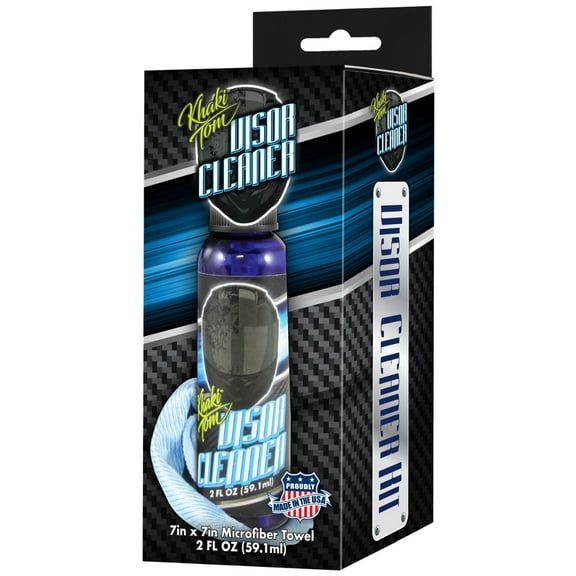 Khaki Tom Motorcycle Helmet and Visor Cleaner, Safe for Automotive Plastics, 200 Use Size.