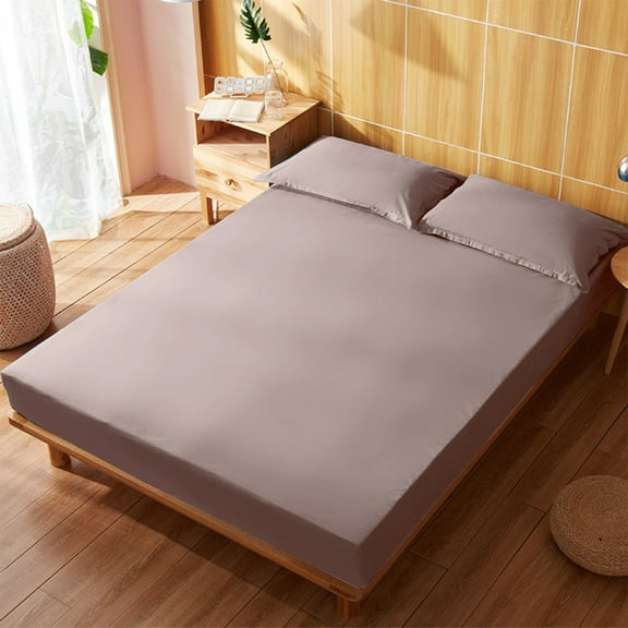 Khaki Twin Fitted Sheet Only , Hotel Quality Brushed Microfiber Fitted Sheets, Soft and Breathable, Deep Pocket Sheets for Twin Size Bed ,75x54x12In