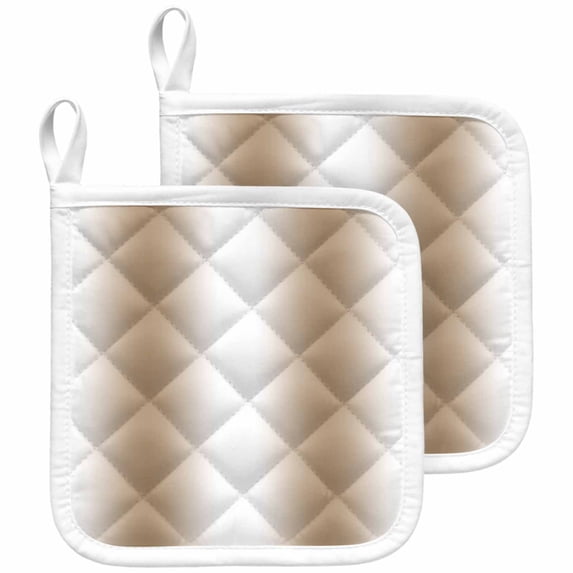 Khaki White Ombre Pot Holders for Kitchen Heatproof Potholder, 2 Pack Modern Abstract Art Farmhouse Gradient Hot Pads Multipurpose Oven Pads Cloth Potholders Trivet for Cooking and Baking