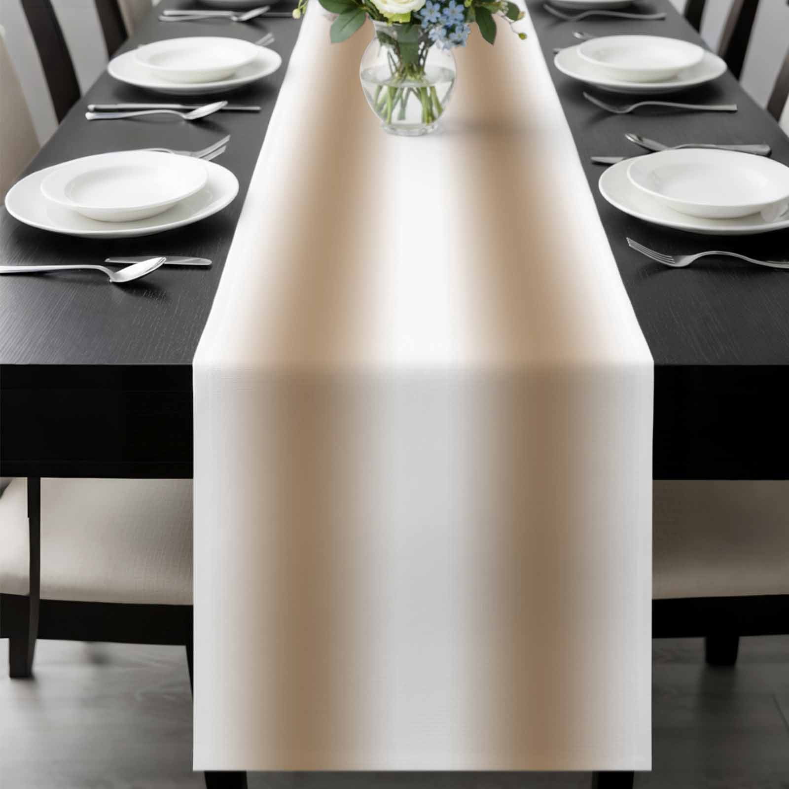 Khaki White Ombre Table Runner 120 Inches Long, Modern Abstract Art ...