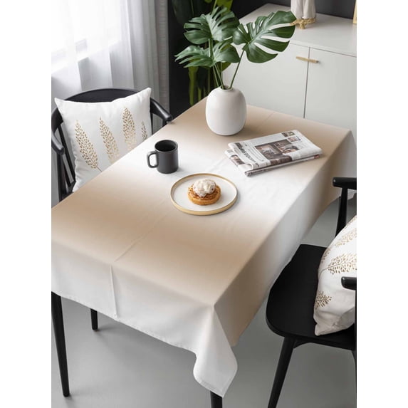 Khaki White Ombre Tablecloth Rectangle Table Cloth 60x120, Waterproof Tablecloth Outdoor Table Cloth, Modern Abstract Art Farmhouse Gradient Washable Table Cover for Kitchen Dinning Party