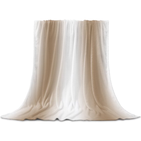 Khaki White Ombre Throw Blanket for Couch,Soft Lightweight Flannel Fleece Blanket,Modern Abstract Art Farmhouse Gradient Microfiber Plush All Season Decorative Blankets for Sofa Office Lap 30"x40"