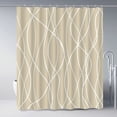 thumbnail image 1 of Khaki White Shower Curtain for Bathroom with Hooks, Shower Curtain Set, White Stripe Bath Curtains Decor Shower Curtains Water Repellent Washable, 72x72, 1 of 6