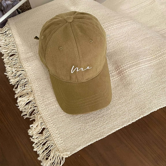 Khaki Wide Brim Baseball Cap For Women Deep Adjustable Hat With Long Visor Flattering Design For Larger Heads Baseball Grandma Cap Cap for Girls Frat Clothes for Men Ha Oh Offline Hat Chive Hat
