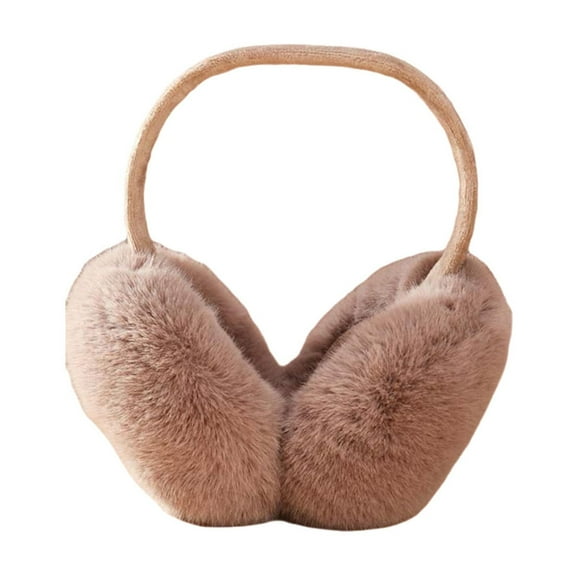 Khaki Winter Warm Earmuffs Foldable Ear Muffs Cold Weather Ear Protection Soft Puffy Ear Covers For Men Women Kids Outdoor Activities