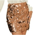 thumbnail image 1 of Khaki Women Bodycon Spandex Skirts for Women Mini Petite Going Out Sequin Sparkle Pencil Glitter Basic Skort 2025 Clothing Fashion XL, 1 of 5