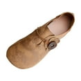 thumbnail image 1 of Khaki Women'S Comfortable Flats Featuring A Round Toe, Easy Slip-On Design, And Breathable Pu Construction, 1 of 9