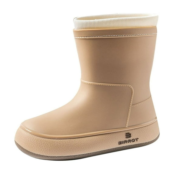 Khaki Women'S Waterproof Boots With Sleek Look, Ideal For Everyday Wet Weather Protection