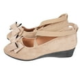thumbnail image 1 of Khaki Women Stylish Bow Comfortable Breathable Elastic With Wedge Heel Large Shoe For Leisure Activities Durable And Comfortable, 1 of 7