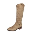 thumbnail image 1 of Khaki Womens Comfortable Boots With Cuff Design And Chunky Heel For Casual Wear And Versatile Styling, 1 of 8