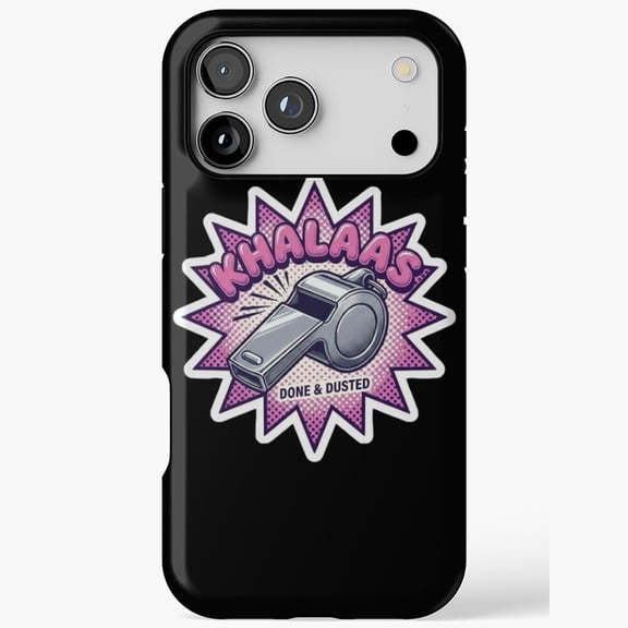 Khalas Done & Dusted Whistle Retro Comic Style for iPhone Case 11 through 17 Pro Max