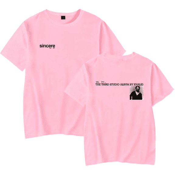 Khalid Merch T-Shirt Sincere Album New Merch T Shirts Tracklist Short Sleeve For Fans Men Women Top Tee Streetwear