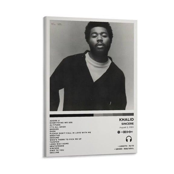 Khalid Sincere Canvas Poster Wall Decorative Art Painting Living Room Bedroom Decoration Gift