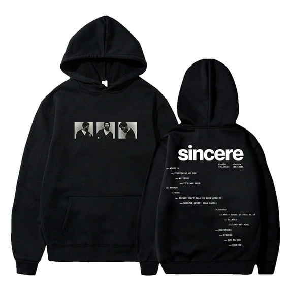 Khalid Sincere Merch Hoodie 2024 Tour Long Sleeve Streetwear Women Men Hooded Sweatshirts