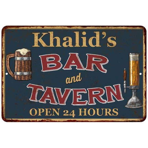 Khalid's Green Bar & Tavern Rustic Sign Decor 8x12 108120047646