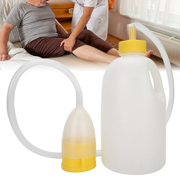 Khall Men Male Urinal Pee Bottle Elderly Bedridden Patients Potty With Pipe 1700ML,Urinal,Men Urinal