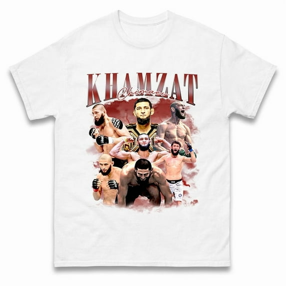Khamzat Chimaev Bootleg T Shirt,White Color,Size XL