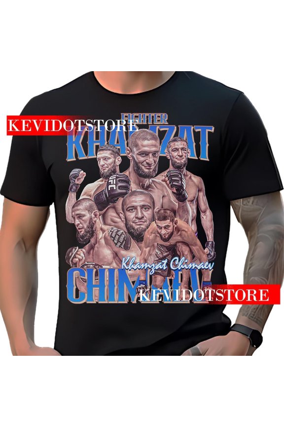 Khamzat Chimaev Shirt Vintage Retro Classic Graphic Tee Bootleg Design Bestseller Unisex