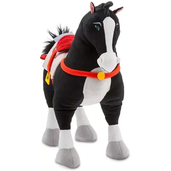 Khan Mulan 15" Black Horse Saddle Plush Toy Disney Store Stuffed Animal NEW