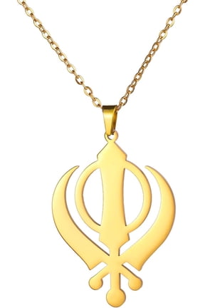 Khanda Sikh Sword Symbol Necklace Sikh Kara Disc Sikhism Pendant Religious Symbol Sikh Khanda Jewelry Punjabi Sword Protection Amulet Women Men