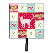 Khao Manee 2 Cat Love Leash or Key Holder Red