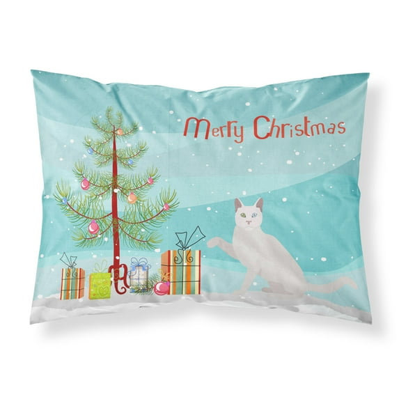 Khao Manee Cat Merry Christmas Fabric Standard Pillowcase CK4772PILLOWCASE
