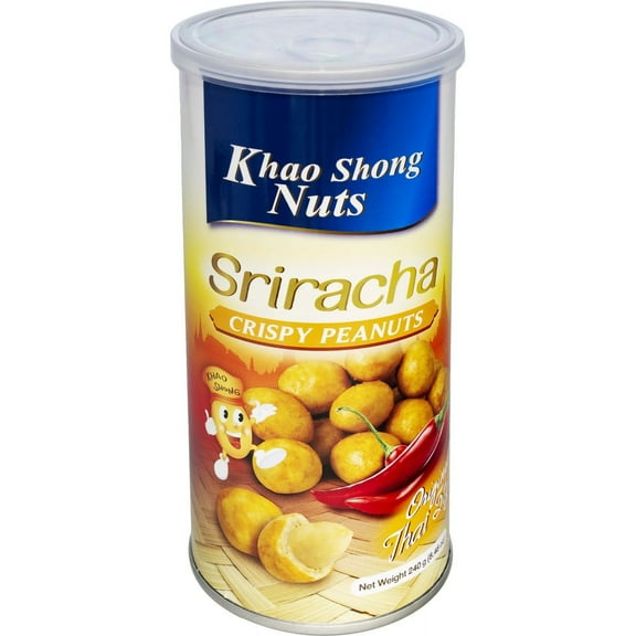 Khao Shong Sriracha Crispy Peanuts 8.46 oz (Pack of 6)