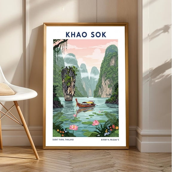 Khao Sok Thailand Art Print: Surreal Asian Landscape, Unframed Poster Size 16x24