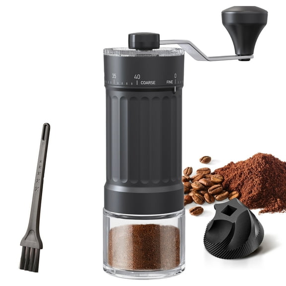 KharWette Portable Coffee Grinder Conical Ceramic Burr Grinder Double Bearing External Adjustment 20+g Capacity Grinder for Espresso French Press Pour Over
