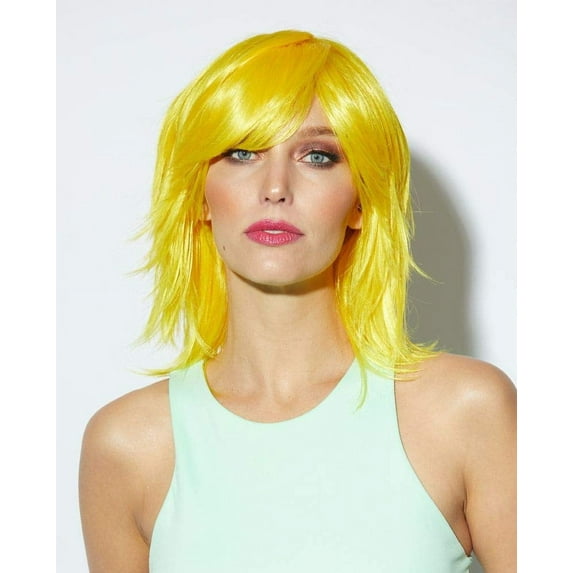 Kharma Blush Wig Color Sunburst - Sepia Wigs Collar Length Shaggy Synthetic Straight Costume Versatile Bangs Fantasy Spunky Vamp Anime Bundle MaxWigs Hairloss Booklet