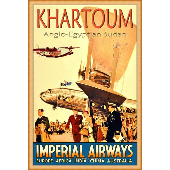 Khartoum Sudan Imperial Airways New Retro Poster Art Deco Short Empire Print Home Decor Office Wall Art