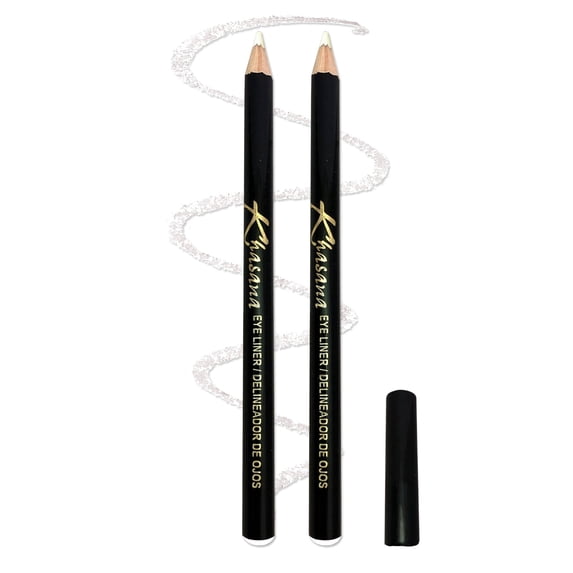 Khasana Eyeliner Pencil, Glide On, Waterproof, Ultra Smooth & Creamy Application, Long-Lasting, Matte Finish Versatility, Smudge-Proof, Ophthalmologist Tested, Cruelty Free & Vegan, Pack of 2. White